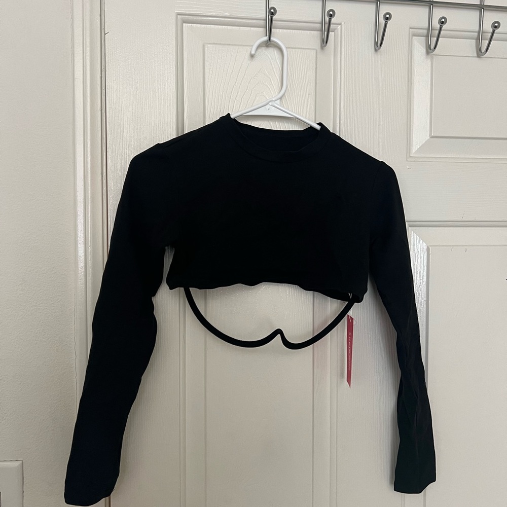 Black crop top with boob support